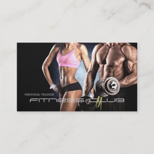 Fitness Club Personal Trainer Bodybuilder Body Visitekaartje (Voorkant)