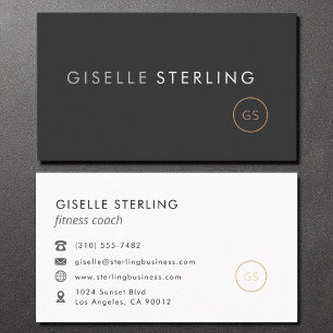 Fitness Coach Luxe Zwart Elegant Modern Visitekaartje