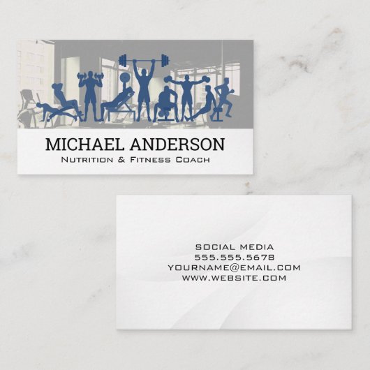 Fitness Coach | Nutritionist | Uitoefening van wer Visitekaartje (Voorkant / Achterkant)
