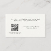 Fitness Coach Personal Trainer Vrouwelijke Dumbbel Visitekaartje (Achterkant)