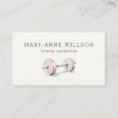 Fitness Coach Personal Trainer Vrouwelijke Dumbbel Visitekaartje (Voorkant)