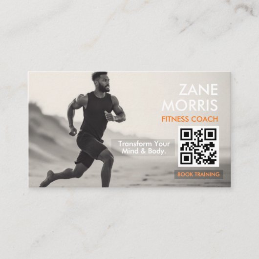 Fitness Coach QR Code Visitekaartje (Voorkant)