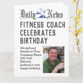 Fitness Coach Verjaardag Kaart om te personalisere (Gele Bloem)