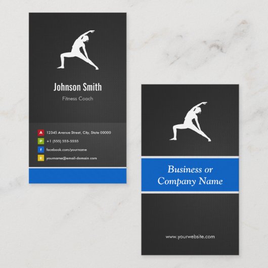 Fitness Coach - Yoga Creative Innovative Visitekaartje (Voorkant / Achterkant)