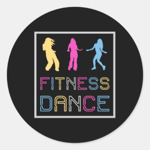 Fitness Dans Gym Dancing Workout Sport Gift Idee Ronde Sticker