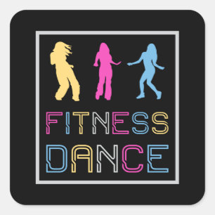 Fitness Dans Gym Dancing Workout Sport Gift Idee Vierkante Sticker