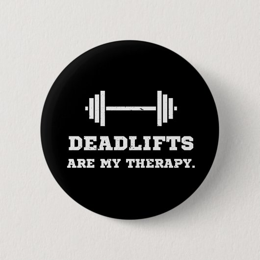 Fitness Deadlifts zijn mijn therapie Ronde Button 5,7 Cm (Voorkant)