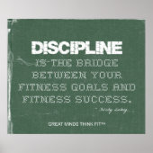 Fitness Discipline Poster in Green Denim (Voorkant)