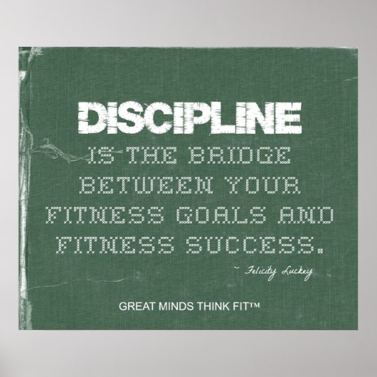 Fitness Discipline Poster in Green Denim (Voorkant)