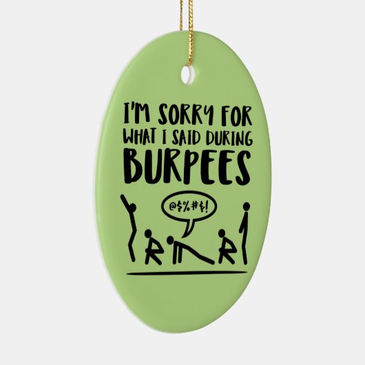 Fitness Droevige Burpees Keramisch Ornament (Rechts)