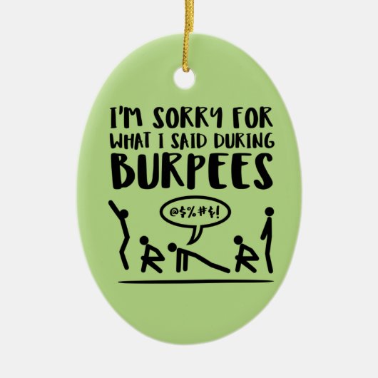 Fitness Droevige Burpees Keramisch Ornament (Voorkant)