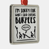 Fitness Droevige Burpees Metalen Ornament (Rechts)
