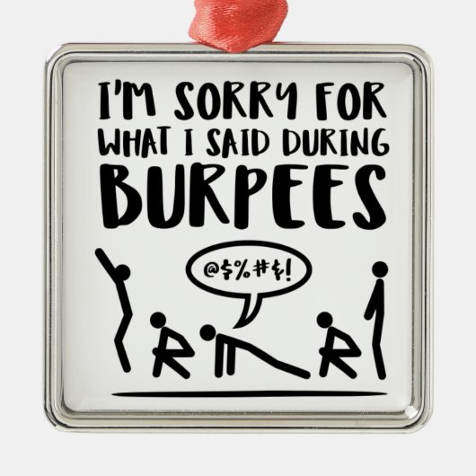 Fitness Droevige Burpees Metalen Ornament (Voorkant)