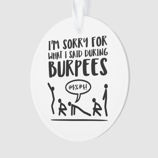 Fitness Droevige Burpees Ornament (voorkant)