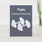 Fitness Dumbbell Happy Training Anniversary Kaart (Voorkant)