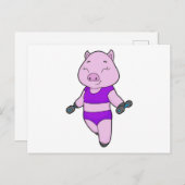 Fitness Dumbbell voor Varkens Briefkaart (Voorkant / Achterkant)