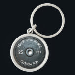 fitness - eigenaar of gebruiker fitness - funny sleutelhanger<br><div class="desc">Gym Eigenaar of Gebruikershynheid Funny dark grijy round weegplate afbeelding met aangepaste curved gym name text - ideaal geschenk voor die liefdeswerk,  fitness en bodybuilding,  of gewoon graag gymnasium</div>