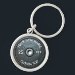 fitness - eigenaar of gebruiker fitness - funny sleutelhanger<br><div class="desc">Gym Eigenaar of Gebruikershynheid Funny dark grijy round weegplate afbeelding met aangepaste curved gym name text - ideaal geschenk voor die liefdeswerk,  fitness en bodybuilding,  of gewoon graag gymnasium</div>