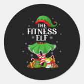 Fitness Elf Christmas Family Elf Squad Xmas Girls  Ronde Sticker (Voorkant)