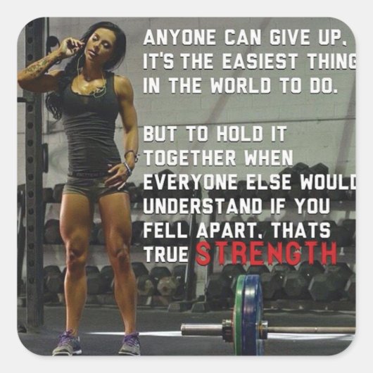 Fitness en gym Motivation Vierkante Sticker (Voorkant)