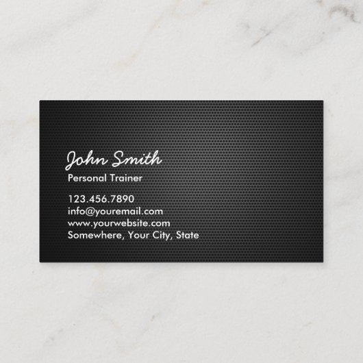 Fitness en persoonlijke trainer Dark Metal Visitekaartje (Achterkant)