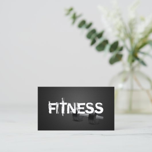 Fitness en persoonlijke trainer Dark Metal Visitekaartje (Staand voorkant)