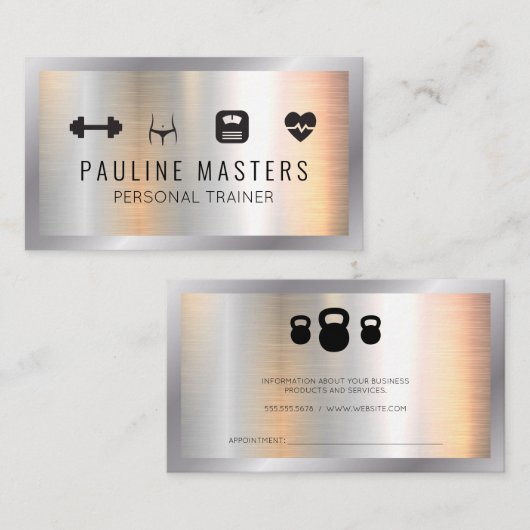 fitness en voeding | Aanstelling van een persoonli Afsprakenkaartje (Voorkant / Achterkant)