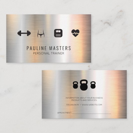 Fitness en Voeding | Personal Trainer Afsprakenkaartje (Voorkant / Achterkant)