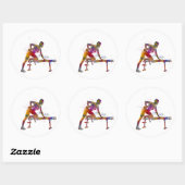 Fitness exercise in watercolor ronde sticker (Vel)