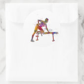 Fitness exercise in watercolor ronde sticker (Tas)