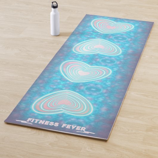 Fitness Fever Winter Blue Heart Yoga Mat (In situ)
