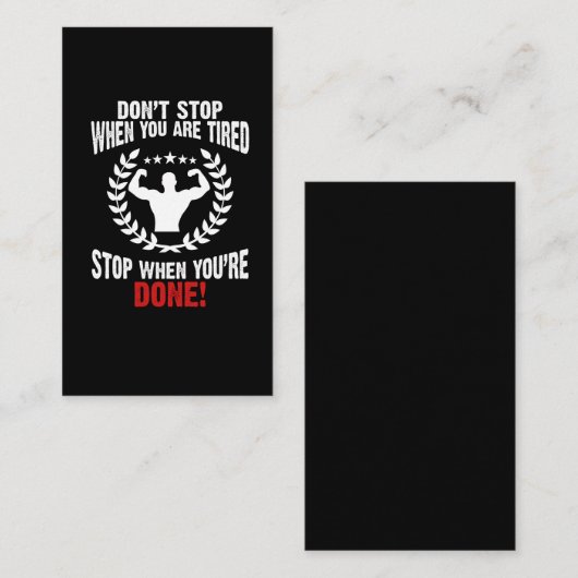 fitness fitness fittende gym Workout Atlete Visitekaartje (Voorkant / Achterkant)