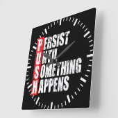 Fitness - fitness - gym Motivation - Push Vierkante Klok (Hoek)