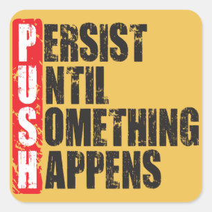 Fitness - fitness - gym Motivation - Push Vierkante Sticker
