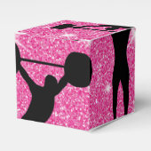 Fitness - fitnessout Gym Sport Roze glitter Bedankdoosjes (Voorkant Zijde)