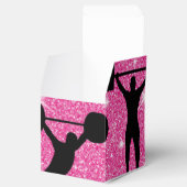 Fitness - fitnessout Gym Sport Roze glitter Bedankdoosjes (Geopend)