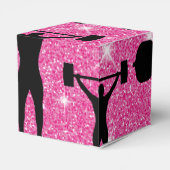 Fitness - fitnessout Gym Sport Roze glitter Bedankdoosjes (Achterkant)