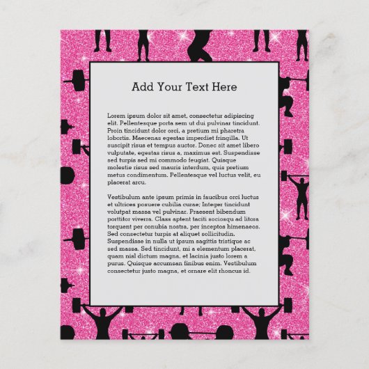 Fitness - fitnessout Gym Sport Roze glitter Flyer (Voorkant)