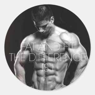 Fitness - fitnessuitdraaiing ronde sticker