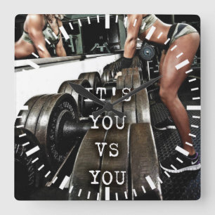 Fitness - fitnessuitdraaiing vierkante klok