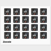 Fitness - fitnessuitdraaiing vierkante sticker (Vel)