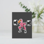 Fitness Flamingo Gewichtshoppeling Bodybuilder Spi Briefkaart (Staand voorkant)