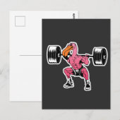 Fitness Flamingo Gewichtshoppeling Bodybuilder Spi Briefkaart (Voorkant / Achterkant)