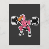 Fitness Flamingo Gewichtshoppeling Bodybuilder Spi Briefkaart (Voorkant)