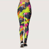 Fitness Fluorescent Sinaasappel Electric Yellow Pi Leggings (Achterkant)