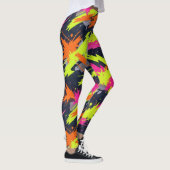 Fitness Fluorescent Sinaasappel Electric Yellow Pi Leggings (Rechts)