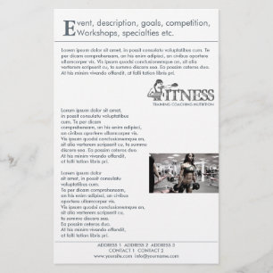FITNESS ~ Flyer, uitnodiging Flyer