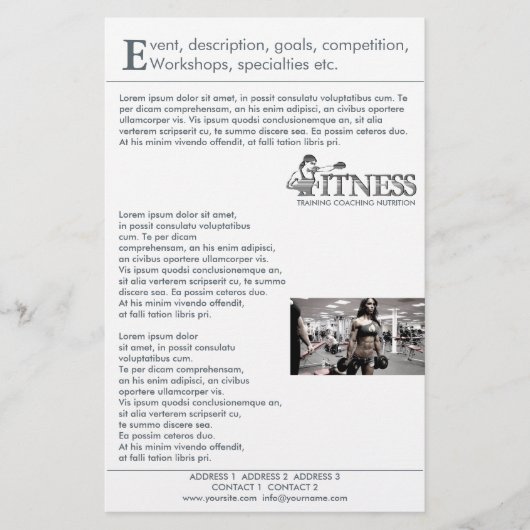FITNESS ~ Flyer, uitnodiging Flyer (Voorkant)