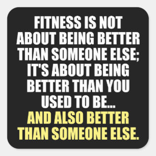 Fitness Funny Motivatie Vierkante Sticker