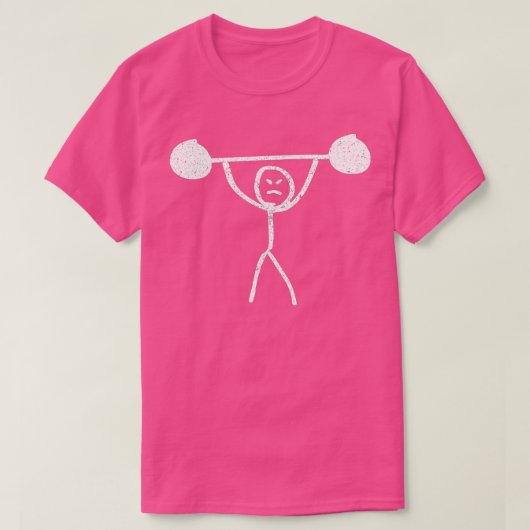 Fitness Funny Stickman Weight Lifting Squat Gym H T-shirt (Design voorkant)
